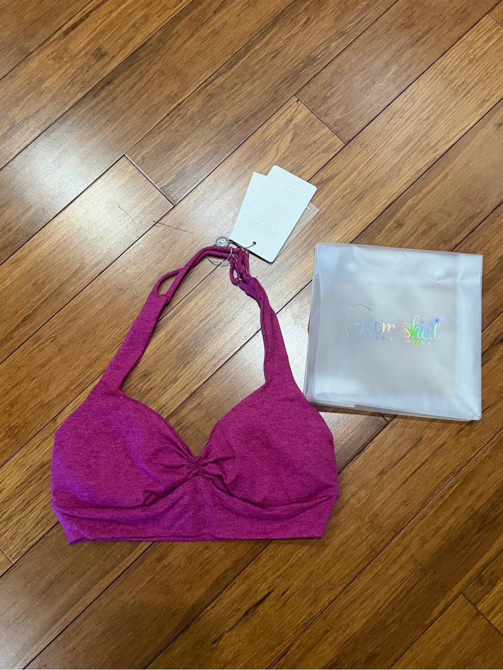 NWT Bombshell Sportswear Backless Bra  Fuchsia L